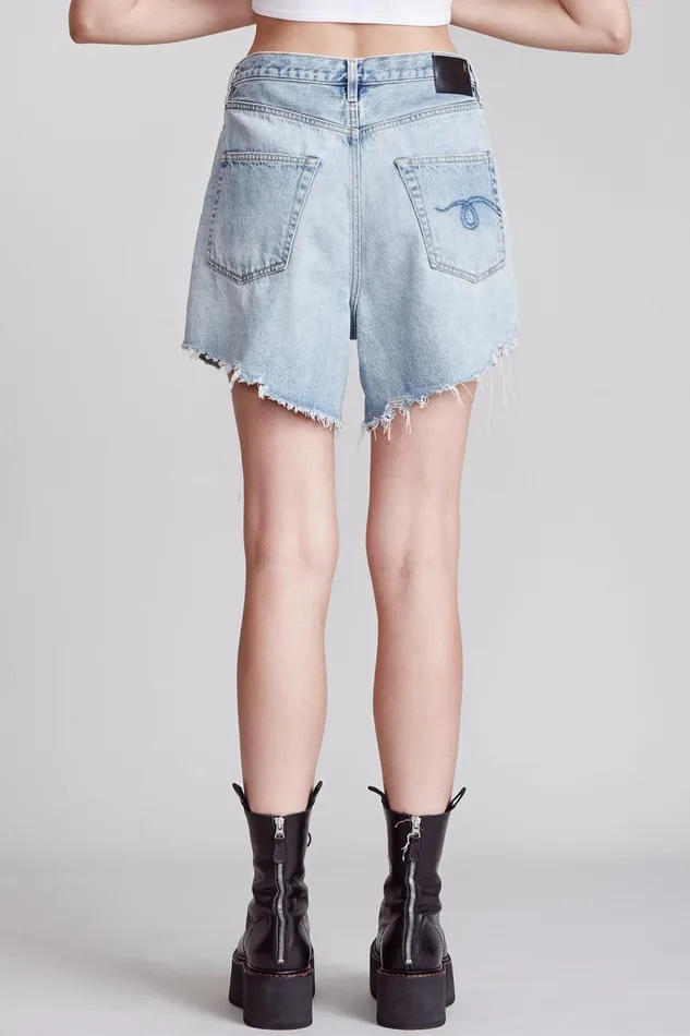 R13 Sale Women Damon Pleated Short 8211 Lennon Blue Denim R13 Sale Women Damon Pleated Short 8211 Lennon Blue Denim