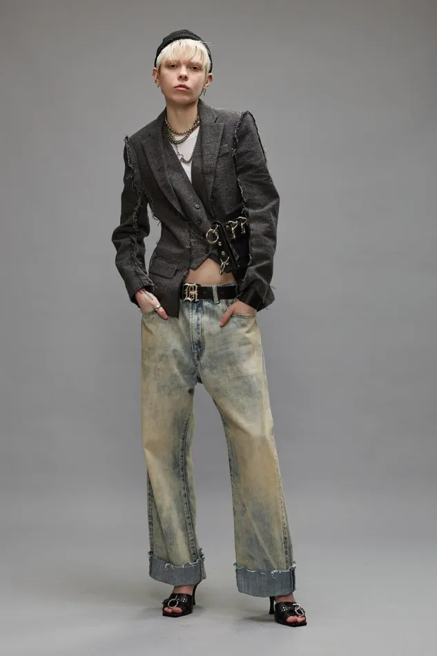 R13 Sale Women FLAT SLEEVE BLAZER 8211 DARK GREY