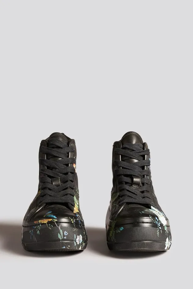 R13 Sale Women KURT HIGH TOP 8211 BLACKOUT FLORAL R13 Sale Women KURT HIGH TOP 8211 BLACKOUT FLORAL