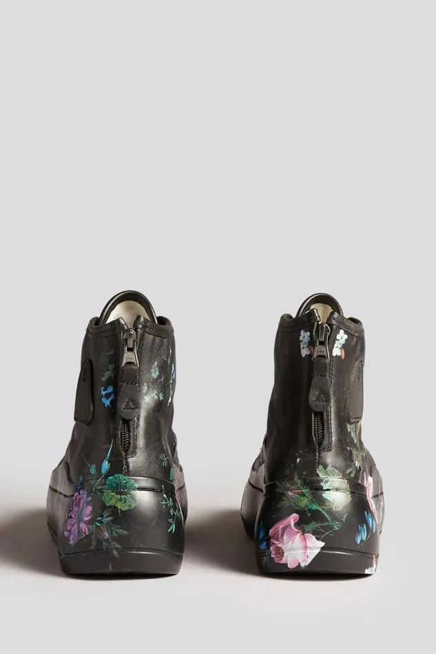 R13 Sale Women KURT HIGH TOP 8211 BLACKOUT FLORAL R13 Sale Women KURT HIGH TOP 8211 BLACKOUT FLORAL