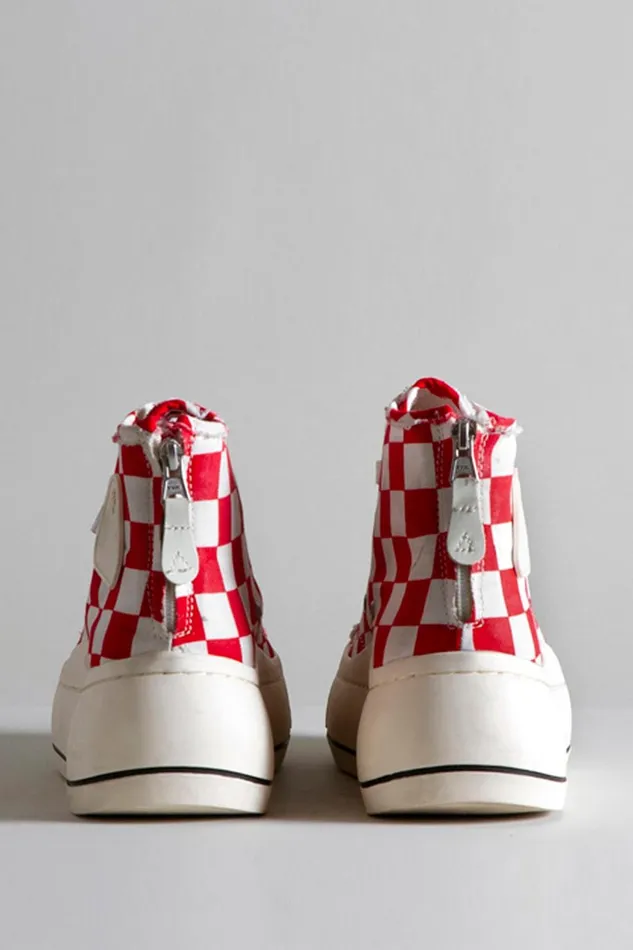 R13 Sale Women KURT HIGH TOP SNEAKER 8211 RED CHECKER