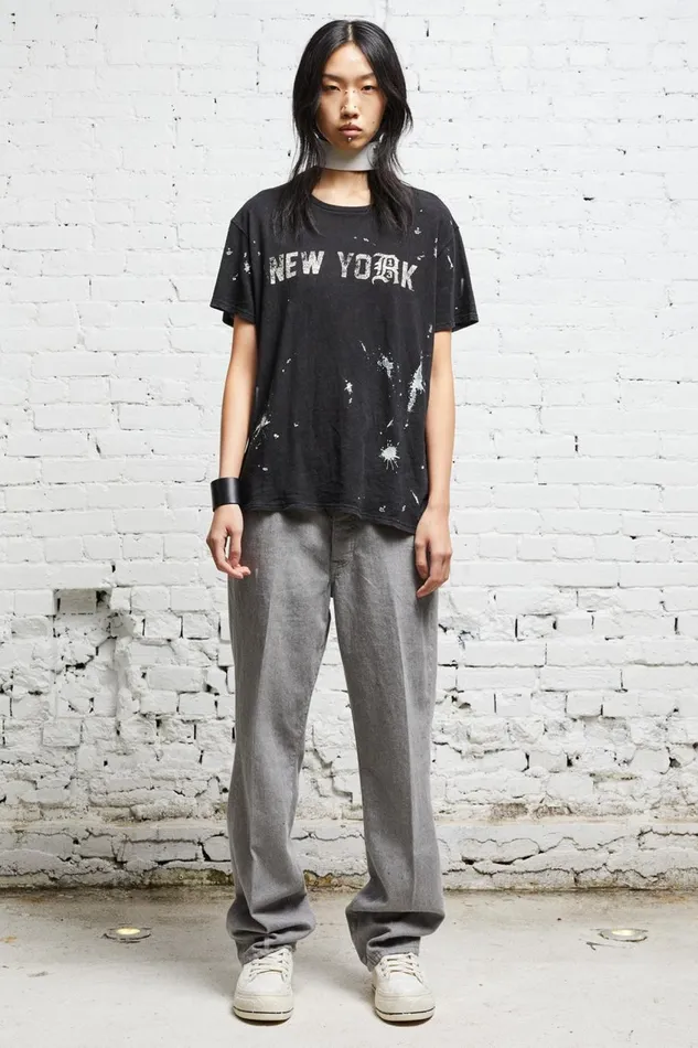 R13 Sale Women R13 NEW YORK BOY T 8211 ACID BLACK