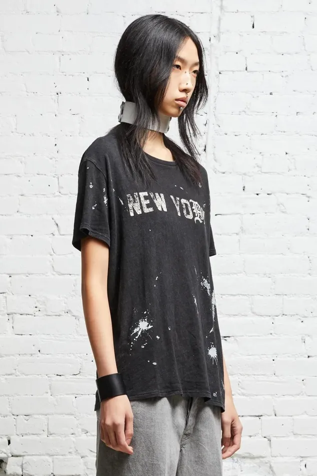 R13 Sale Women R13 NEW YORK BOY T 8211 ACID BLACK