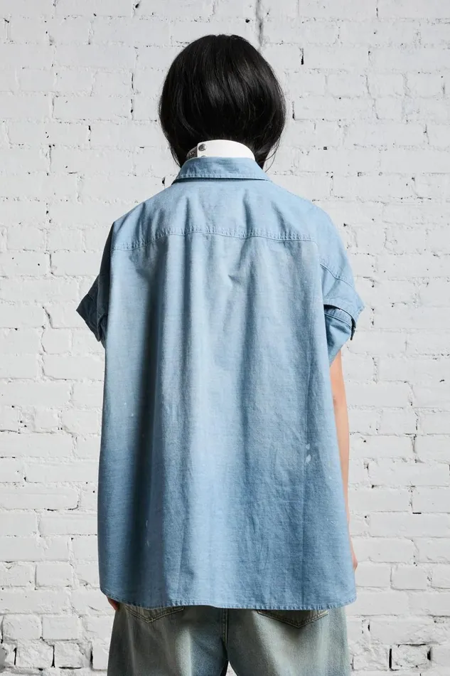 R13 Sale Women SLEEVELESS BUTTONUP 8211 BLUE CHAMBRAY