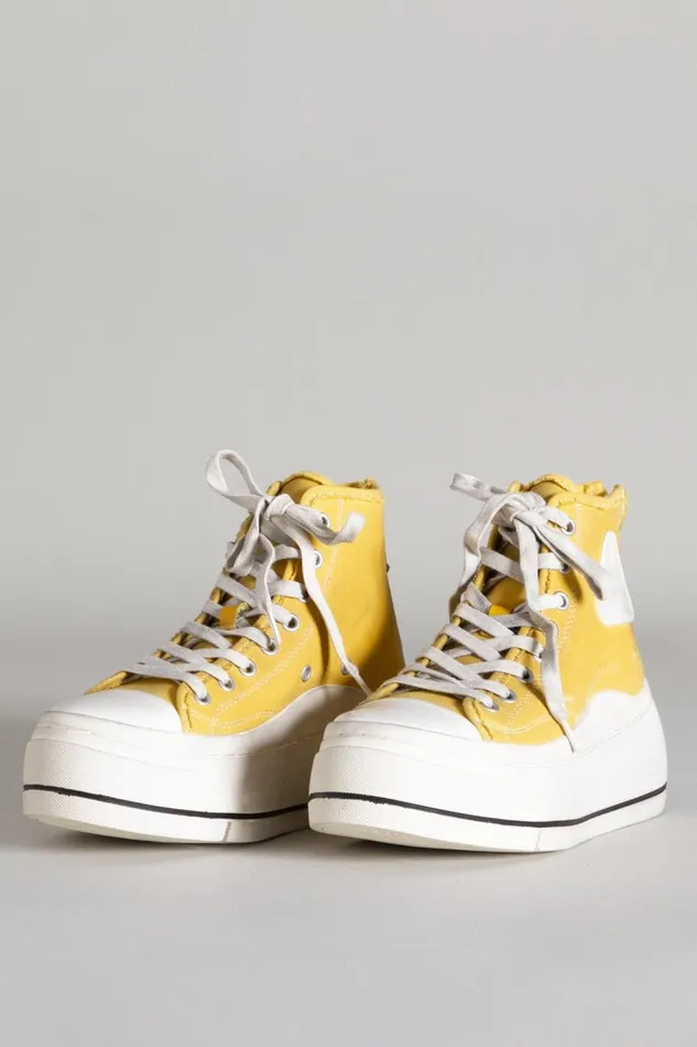 R13 Sneakers Women Kurt High Top Sneaker 8211 Gold Denim