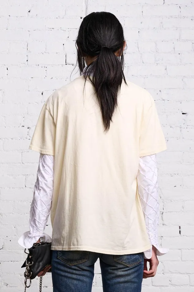 R13 Tops Women TRIPLE CAT BOY T 8211 ECRU