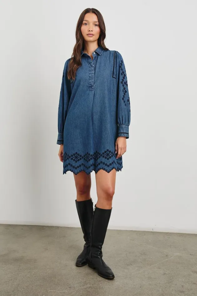 Rails Dresses and Rompers Women FERNANDA DRESS Dark Vintage Wash