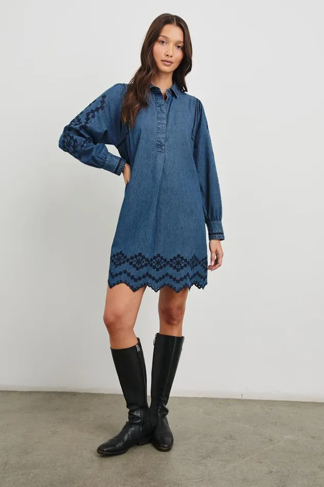 Rails Dresses and Rompers Women FERNANDA DRESS Dark Vintage Wash
