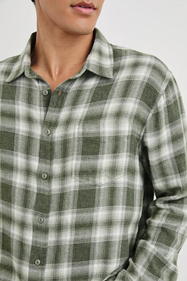 Rails Shirts Men LENNOX SHIRT Deep Meadow White