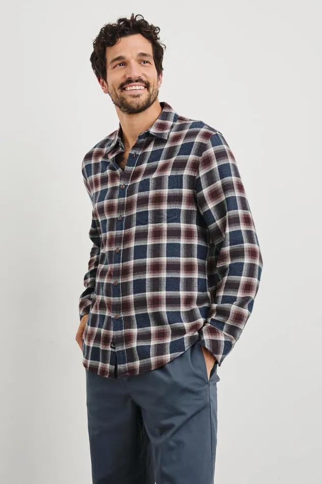 Rails Shirts Men LENNOX SHIRT Royal Bordeaux