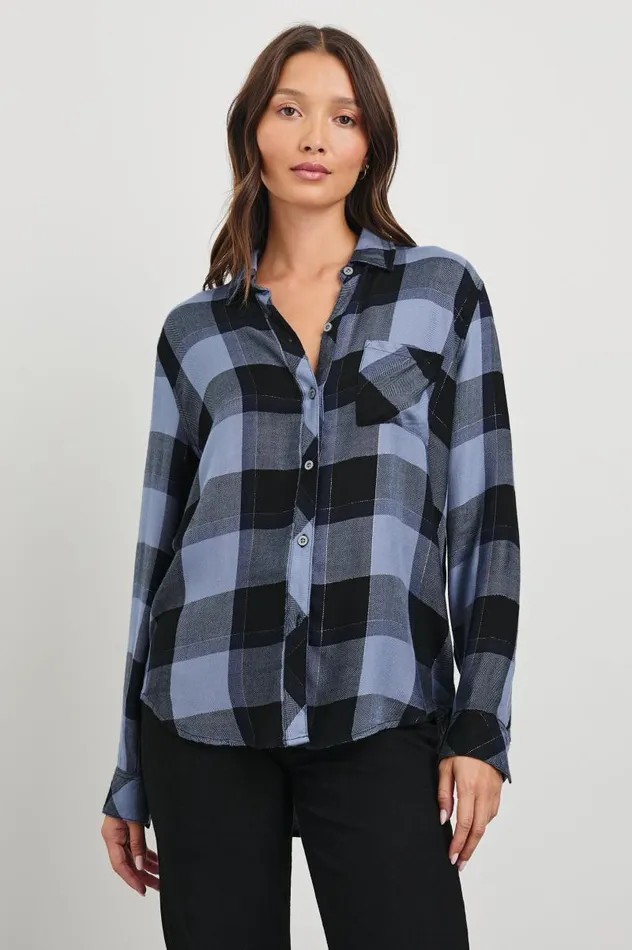 Rails Tops Women HUNTER SHIRT Periwinkle Navy Silver