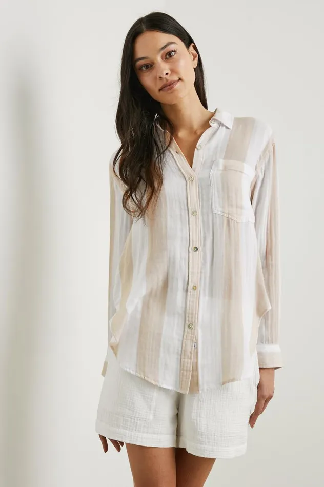 Rails Tops Women JAYLIN SHIRT Flax Stripe