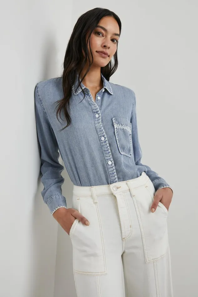 Rails Tops Women SAYA SHIRT Medium Cloud Wash