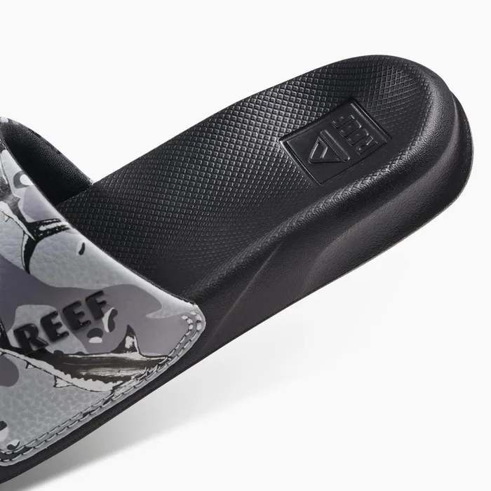 Reef Kids 58 Years One Slide Grey Camo Shark Reef Kids 58 Years One Slide Grey Camo Shark