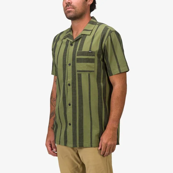 Reef TShirts and Shirts Men Angelo Short Sleeve Camp Shirt Olivine Reef TShirts and Shirts Men Angelo Short Sleeve Camp Shirt Olivine
