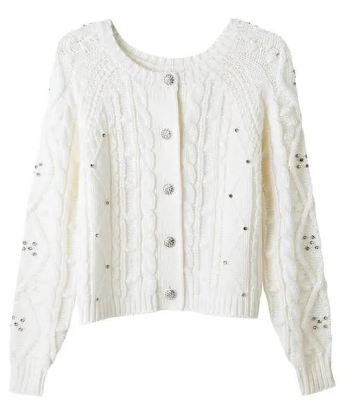 Robyn Embellished MultiWay Knit Cream Knitwear and Cardigans Joebrowns Apparel Robyn Embellished MultiWay Knit Cream Knitwear and Cardigans Joebrowns Apparel