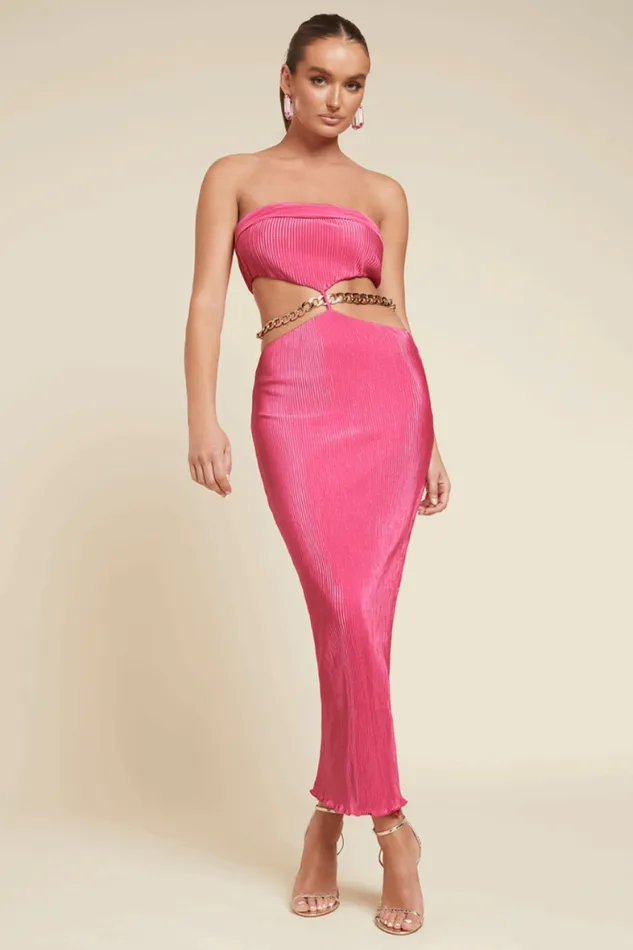 Runaway The Label Midi Shop ASH STRAPLESS DRESS 8211 FUCHSIA Runaway The Label Midi Shop ASH STRAPLESS DRESS 8211 FUCHSIA