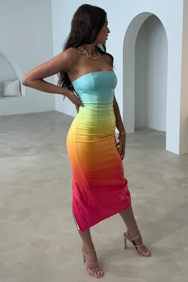 Runaway The Label Midi Shop MALIBU MIDI DRESS 8211 MULTI Runaway The Label Midi Shop MALIBU MIDI DRESS 8211 MULTI