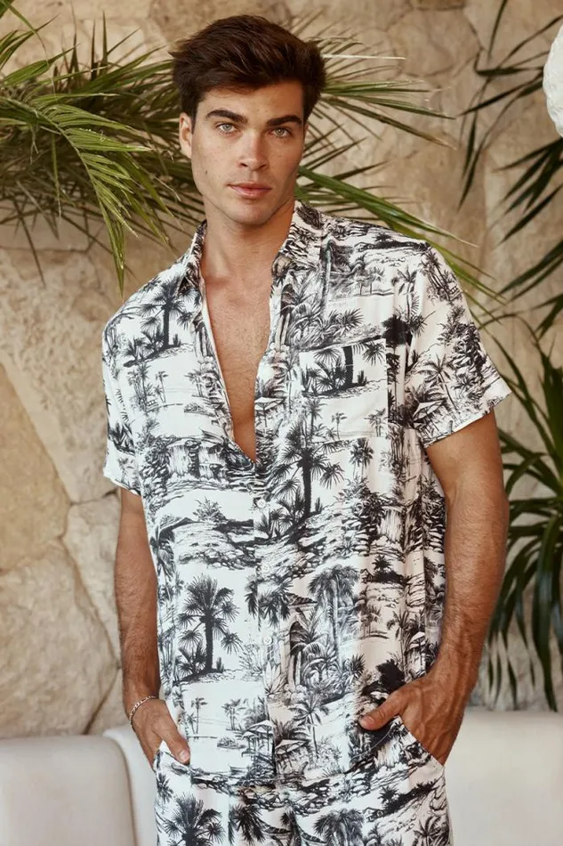 Runaway The Label Sets Menswear PALMS SHIRT 8211 PALM PRINT