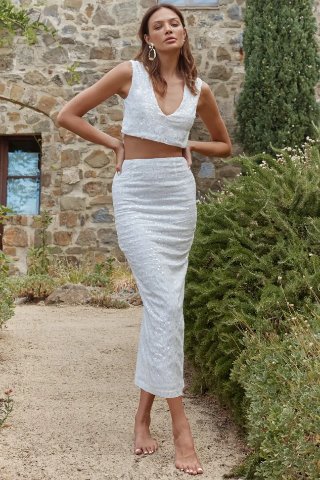 Runaway The Label Skirts Shop ESTHER MIDI SKIRT 8211 WHITE