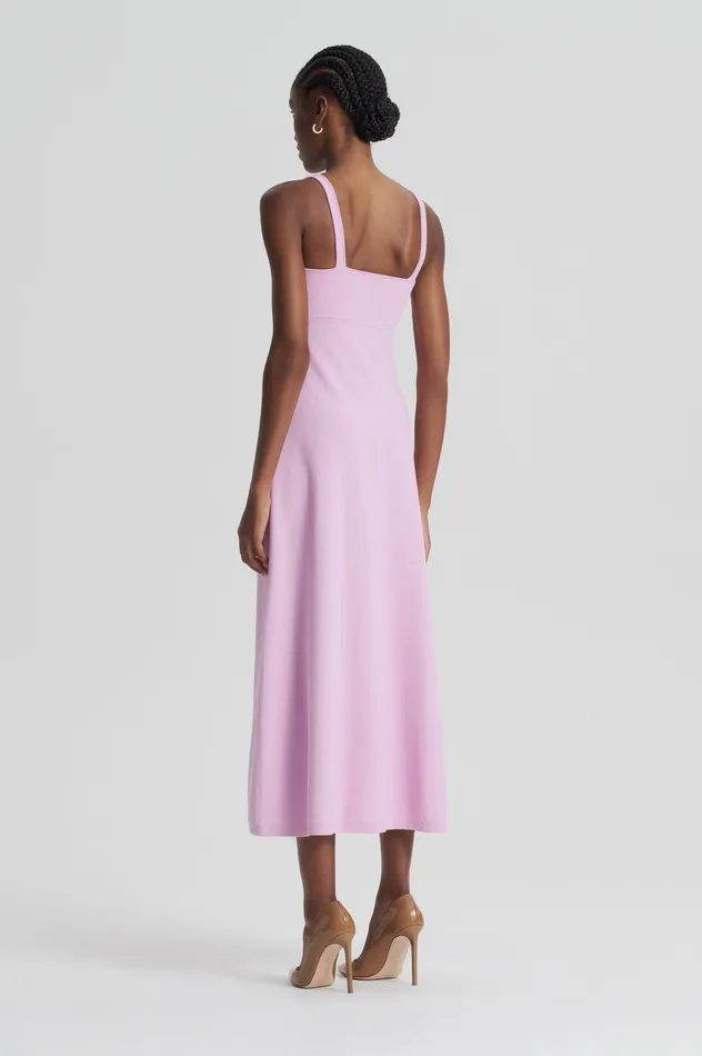 Scanlan Theodore Dresses Women CREPE KNIT SQUARE NECK DRESS MAUVE Scanlan Theodore Dresses Women CREPE KNIT SQUARE NECK DRESS MAUVE