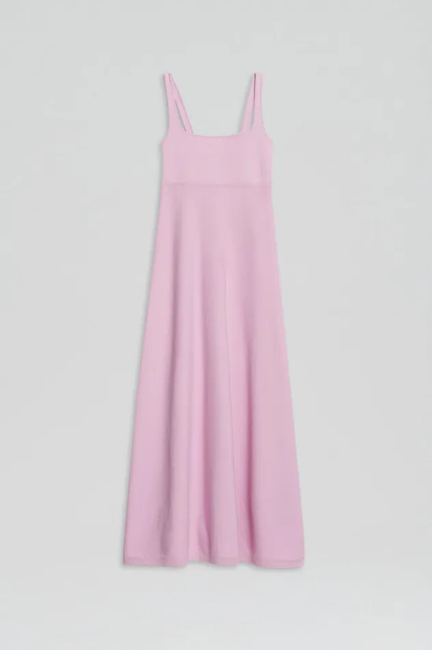 Scanlan Theodore Dresses Women CREPE KNIT SQUARE NECK DRESS MAUVE Scanlan Theodore Dresses Women CREPE KNIT SQUARE NECK DRESS MAUVE
