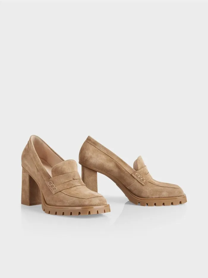 Schuhe Damen Marc Cain Pumps Mit Blockabsatz Bright Toffee