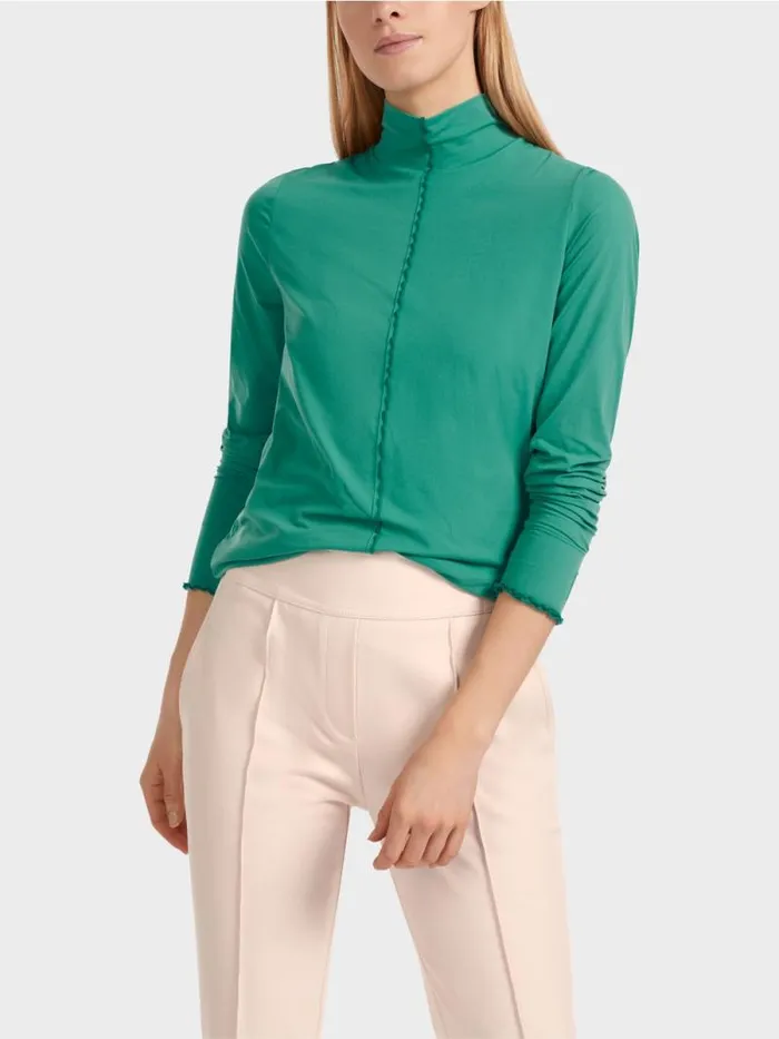 Shirts and Tops Damen Marc Cain LangarmShirt Mit Stehkragen Enamel