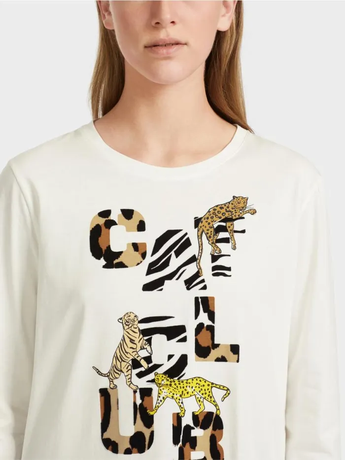 Shirts and Tops Damen Marc Cain Longsleeve 034Rethink Together034 Offwhite