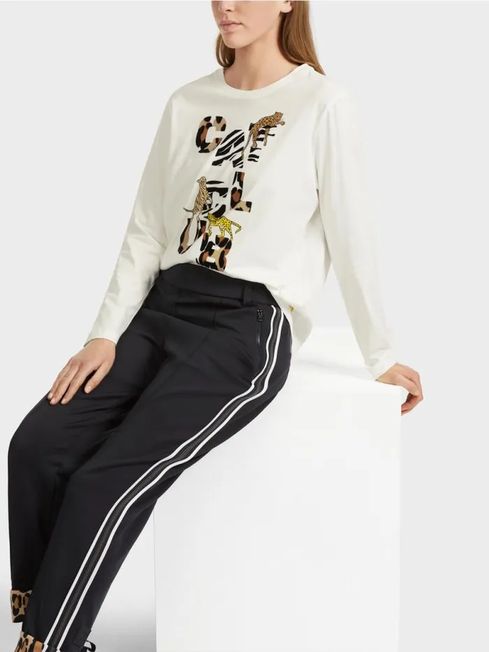 Shirts and Tops Damen Marc Cain Longsleeve 034Rethink Together034 Offwhite