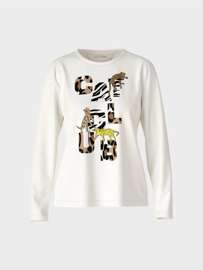 Shirts and Tops Damen Marc Cain Longsleeve 034Rethink Together034 Offwhite