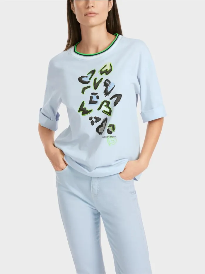 Shirts and Tops Damen Marc Cain TShirt 034Rethink Together034 Soft Powder Blue