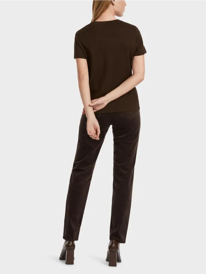 Shirts and Tops Damen Marc Cain TShirt Mit HhnerApplikation Dark Wood