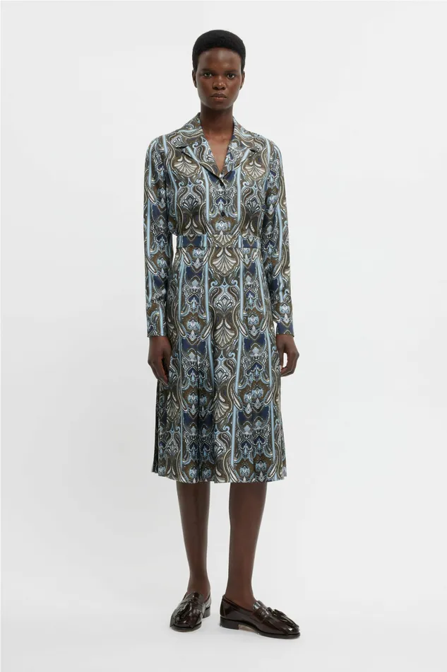 Shirts and Tops Emilia Wickstead Women Valcavi Jacket In Blue Paisley Silk Twill Shirts and Tops Emilia Wickstead Women Valcavi Jacket In Blue Paisley Silk Twill