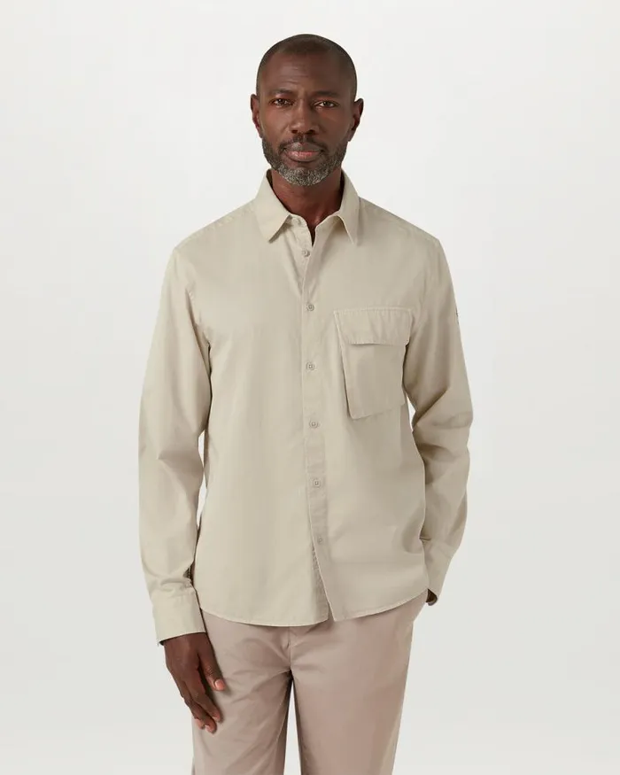 Shirts Men Belstaff Scale Shirt Stone Beige Shirts Men Belstaff Scale Shirt Stone Beige