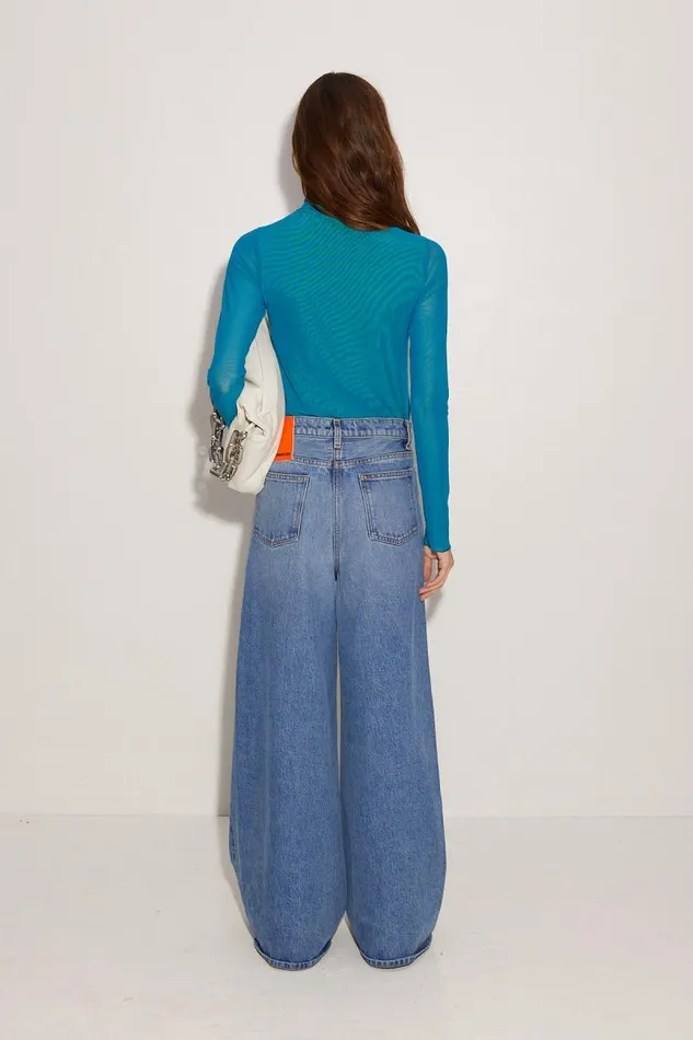 Shop Simon Miller TOPS Mesh Layered Wendel Top Deep Sea Gummy Green