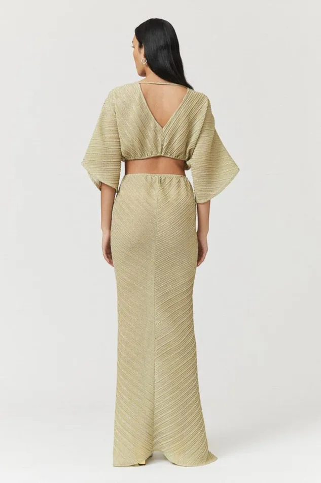 Shop SUBOO Dresses Stevie CrossOver Midi Dress 8211 Gold