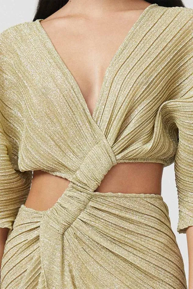Shop SUBOO Dresses Stevie CrossOver Midi Dress 8211 Gold