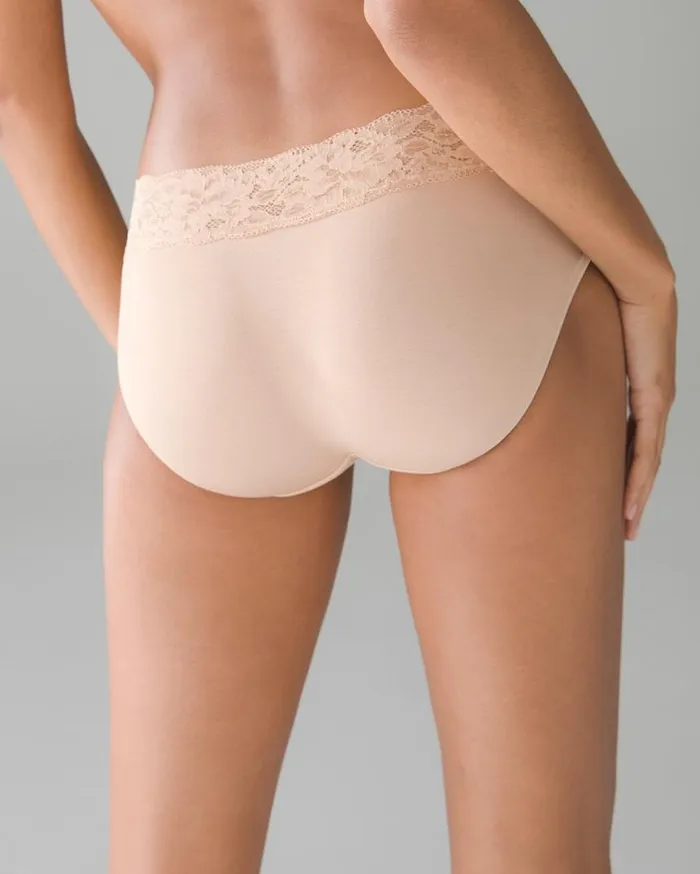 Soma Embraceable Super Soft Signature Lace Hipster Gray Ink Women Panties