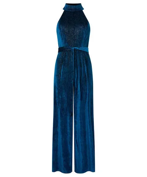 Statement Velour Jumpsuit Teal Jeans and Trousers Joebrowns Apparel Statement Velour Jumpsuit Teal Jeans and Trousers Joebrowns Apparel