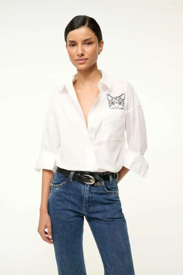 STAUD Custom Clothing CUSTOM X CBONZ CLASSIC OVERSIZED SHIRT White 8211 Pet STAUD Custom Clothing CUSTOM X CBONZ CLASSIC OVERSIZED SHIRT White 8211 Pet