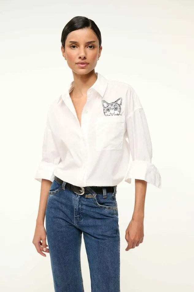 STAUD Custom Clothing CUSTOM X CBONZ CLASSIC OVERSIZED SHIRT White 8211 Pet STAUD Custom Clothing CUSTOM X CBONZ CLASSIC OVERSIZED SHIRT White 8211 Pet