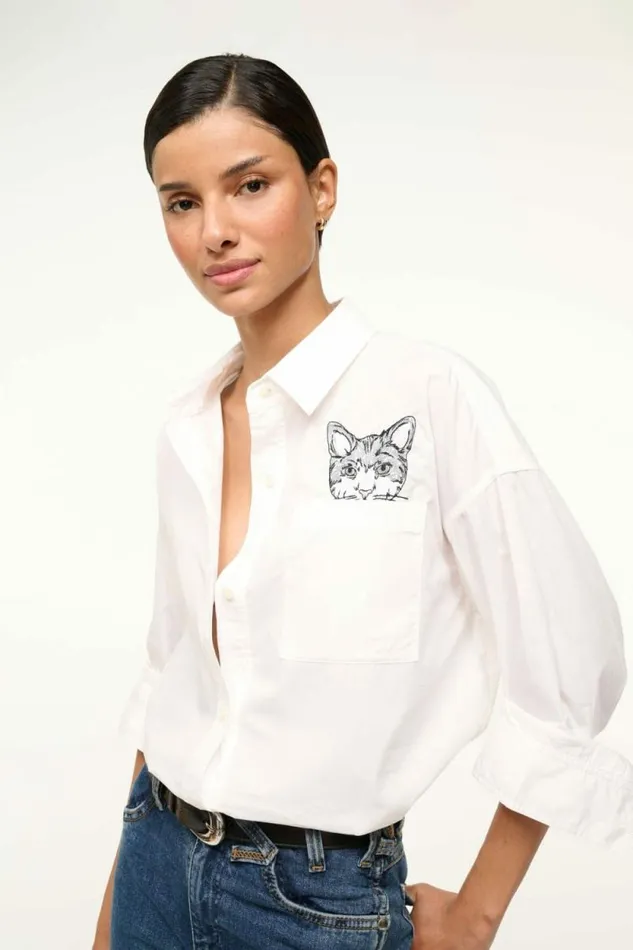 STAUD Custom Clothing CUSTOM X CBONZ CLASSIC OVERSIZED SHIRT White 8211 Pet STAUD Custom Clothing CUSTOM X CBONZ CLASSIC OVERSIZED SHIRT White 8211 Pet