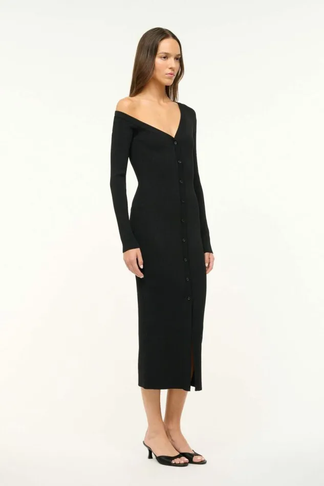 STAUD Dresses CRAFTSMAN SWEATER DRESS Black 8211 Women