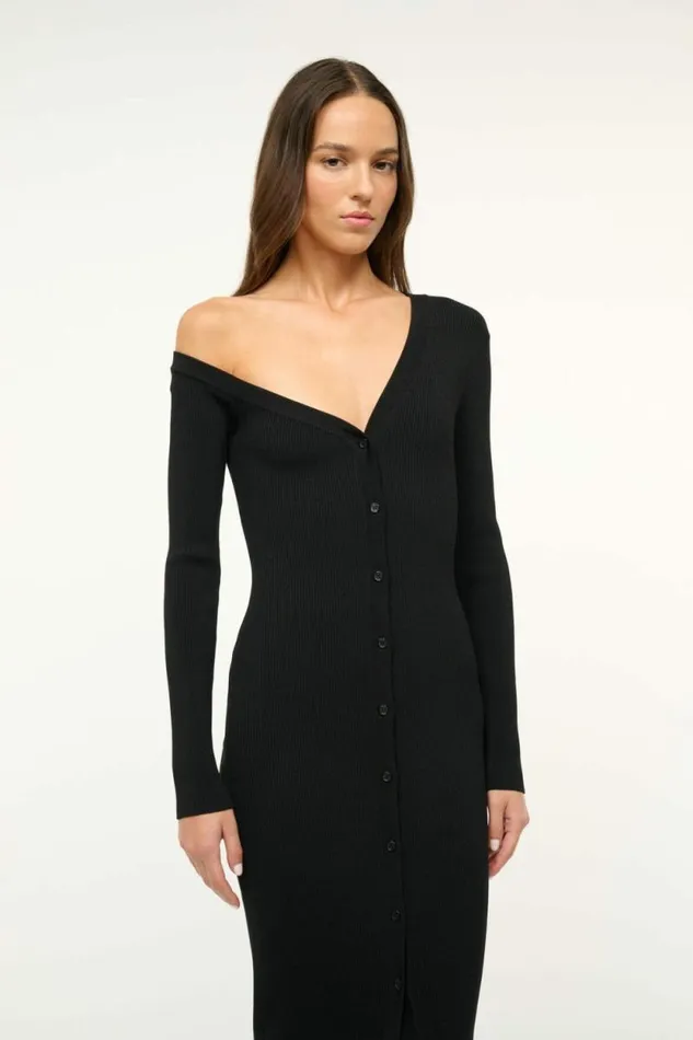 STAUD Dresses CRAFTSMAN SWEATER DRESS Black 8211 Women