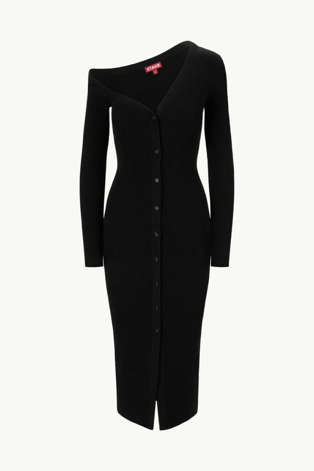 STAUD Dresses CRAFTSMAN SWEATER DRESS Black 8211 Women