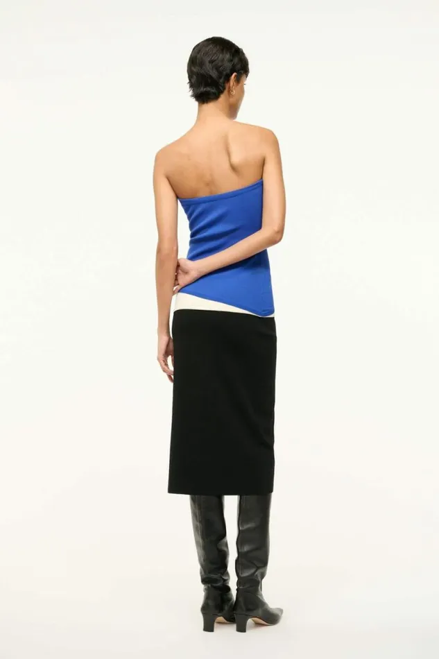 STAUD Dresses LA SERENA DRESS Deep Sea Black Ivory 8211 Women STAUD Dresses LA SERENA DRESS Deep Sea Black Ivory 8211 Women
