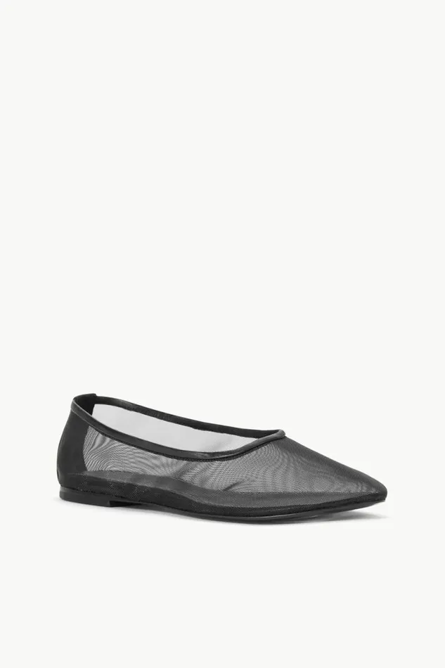 STAUD Mules and Flats ALBA BALLET FLAT Black Mesh 8211 Women STAUD Mules and Flats ALBA BALLET FLAT Black Mesh 8211 Women