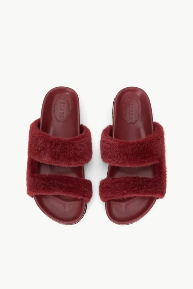 STAUD Mules and Flats CYPRUS FAUX FUR SLIDE Pinot 8211 Women STAUD Mules and Flats CYPRUS FAUX FUR SLIDE Pinot 8211 Women
