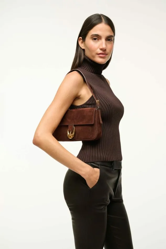 STAUD Shoulder HARLOW BAG Mahogany Suede 8211 Women STAUD Shoulder HARLOW BAG Mahogany Suede 8211 Women